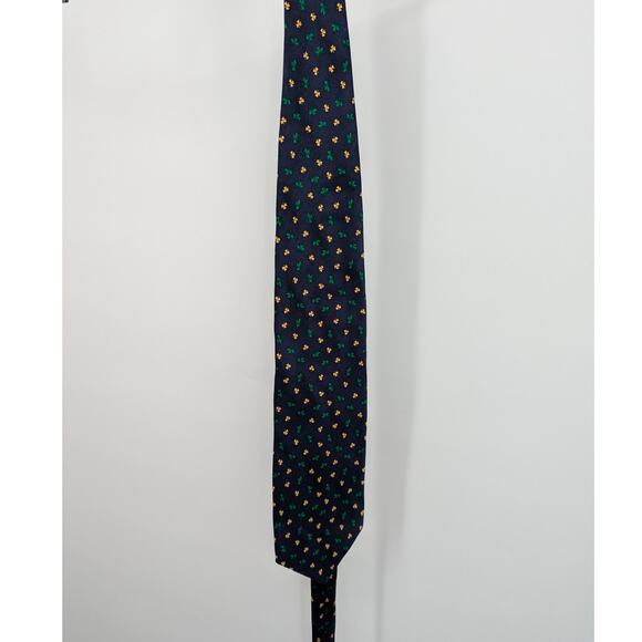 100% Silk Blue, Gold, & Green Clover St. Paddy's Day Neck Tie Made in USA - Picture 2 of 5